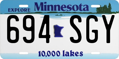 MN license plate 694SGY