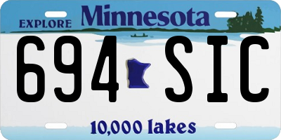 MN license plate 694SIC