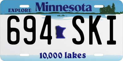 MN license plate 694SKI