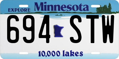 MN license plate 694STW