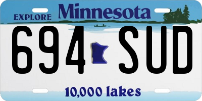 MN license plate 694SUD