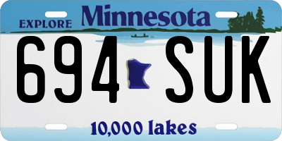 MN license plate 694SUK