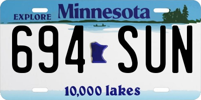 MN license plate 694SUN