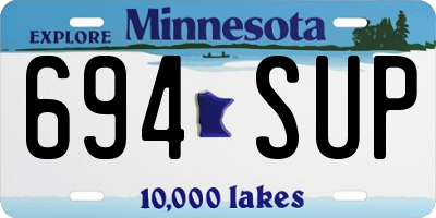 MN license plate 694SUP