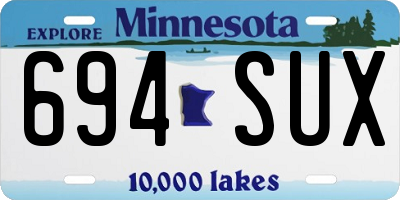 MN license plate 694SUX