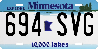 MN license plate 694SVG