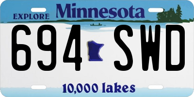 MN license plate 694SWD