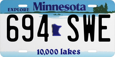 MN license plate 694SWE