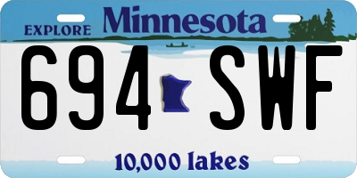 MN license plate 694SWF