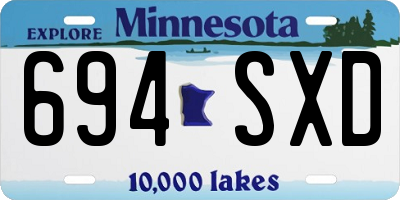 MN license plate 694SXD