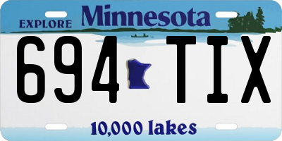 MN license plate 694TIX
