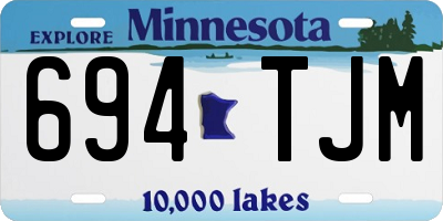 MN license plate 694TJM