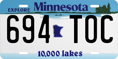MN license plate 694TOC