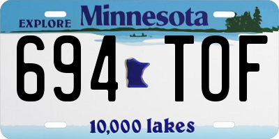 MN license plate 694TOF