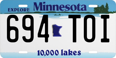 MN license plate 694TOI