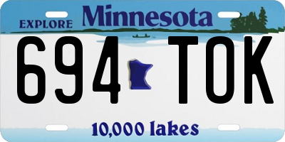 MN license plate 694TOK