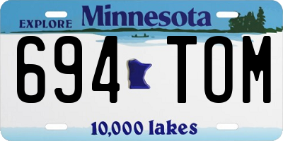 MN license plate 694TOM