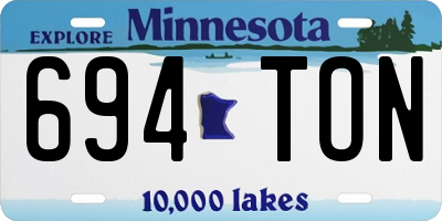 MN license plate 694TON