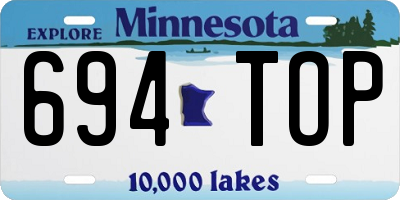 MN license plate 694TOP