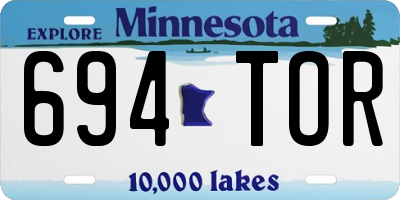 MN license plate 694TOR