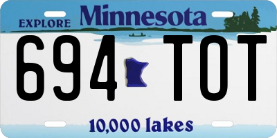 MN license plate 694TOT
