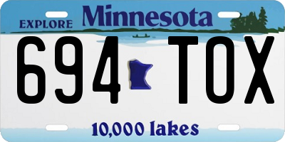 MN license plate 694TOX