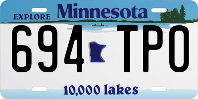 MN license plate 694TPO