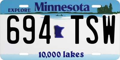 MN license plate 694TSW
