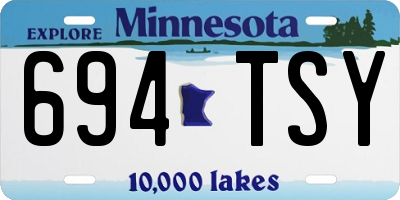 MN license plate 694TSY