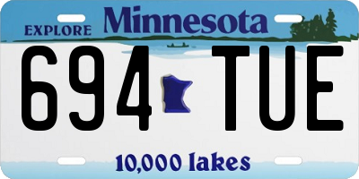 MN license plate 694TUE