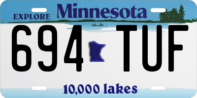 MN license plate 694TUF