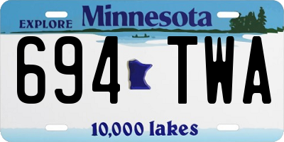 MN license plate 694TWA