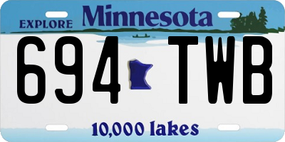 MN license plate 694TWB