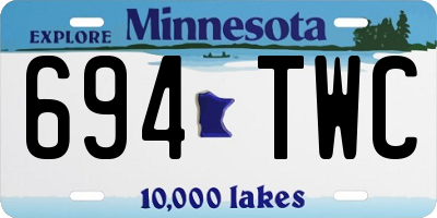 MN license plate 694TWC