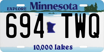 MN license plate 694TWQ