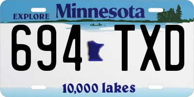 MN license plate 694TXD