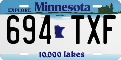 MN license plate 694TXF