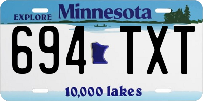 MN license plate 694TXT