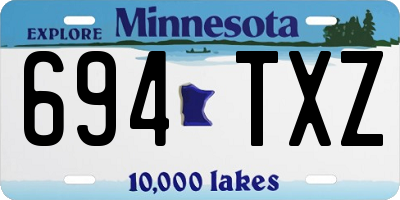 MN license plate 694TXZ