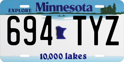 MN license plate 694TYZ