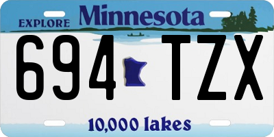 MN license plate 694TZX