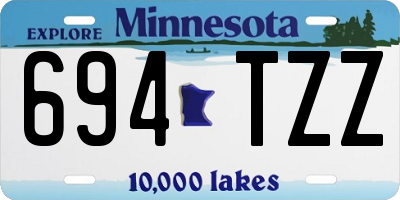 MN license plate 694TZZ