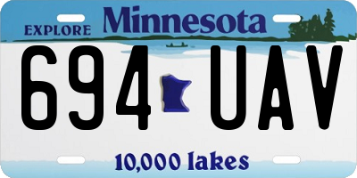 MN license plate 694UAV