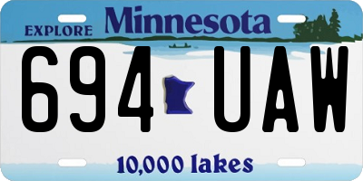 MN license plate 694UAW