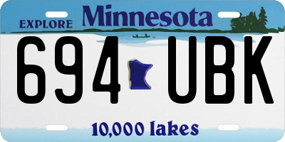 MN license plate 694UBK
