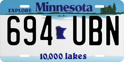 MN license plate 694UBN