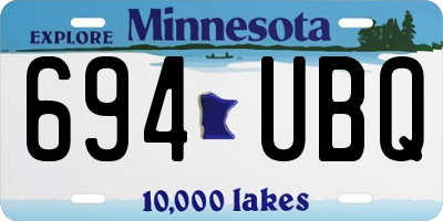 MN license plate 694UBQ