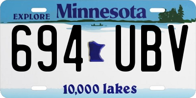 MN license plate 694UBV