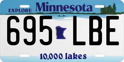MN license plate 695LBE