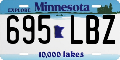MN license plate 695LBZ